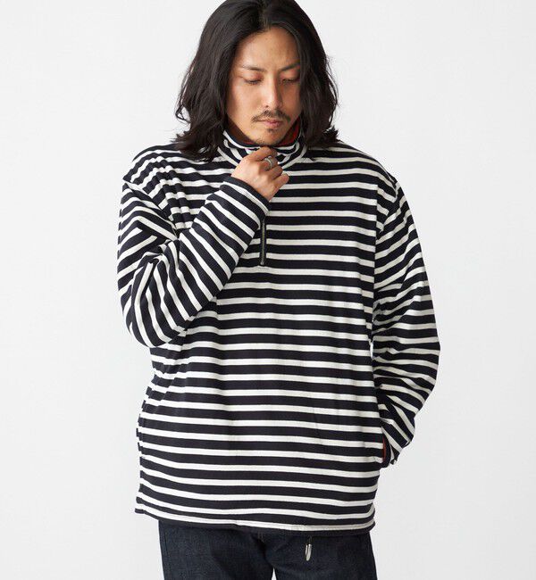 SHIPS「SHIPS: リバーシブル ボーダー フリース ハーフジップ プルオーバー」|プルオーバー|