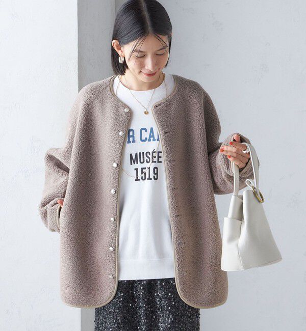 SHIPS for women「〈手洗い可能〉リバーシブル ボア &times; フリース ブルゾン」|ブルゾン・スタジャン|