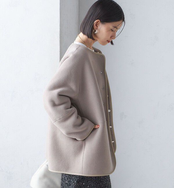 SHIPS for women「〈手洗い可能〉リバーシブル ボア &times; フリース ブルゾン」|ブルゾン・スタジャン|