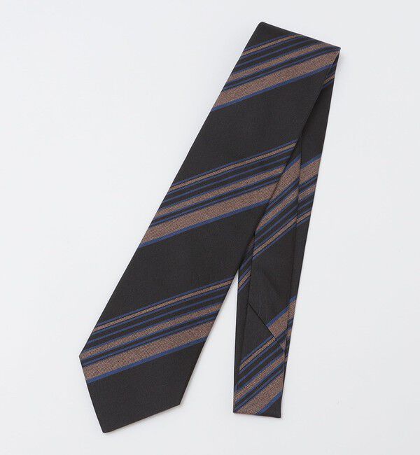 SHIPS「SHIPS: ラグジュアリー シルク メランジ ストライプ ネクタイ」|ネクタイ・蝶ネクタイ|ブラック