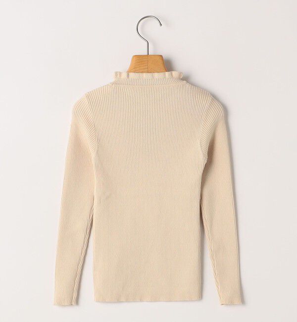 SHIPS KIDS「SHIPS KIDS:100～125cm /〈手洗い可能〉リブ フリル タートルネック ニット」|ニット・セーター|