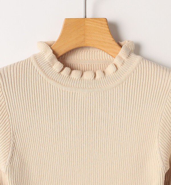 SHIPS KIDS「SHIPS KIDS:100～125cm /〈手洗い可能〉リブ フリル タートルネック ニット」|ニット・セーター|