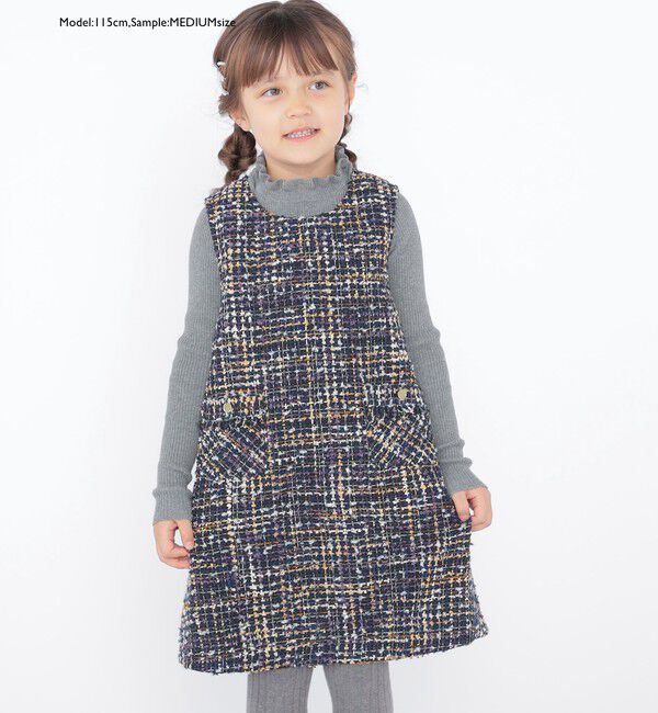 SHIPS KIDS「SHIPS KIDS:100～125cm /〈手洗い可能〉リブ フリル タートルネック ニット」|ニット・セーター|