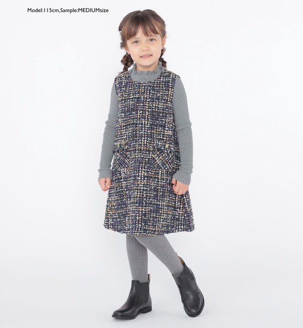 SHIPS KIDS「SHIPS KIDS:100～125cm /〈手洗い可能〉リブ フリル タートルネック ニット」|ニット・セーター|