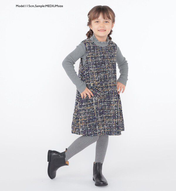 SHIPS KIDS「SHIPS KIDS:100～125cm /〈手洗い可能〉リブ フリル タートルネック ニット」|ニット・セーター|