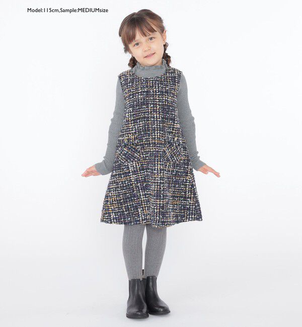 SHIPS KIDS「SHIPS KIDS:100～125cm /〈手洗い可能〉リブ フリル タートルネック ニット」|ニット・セーター|