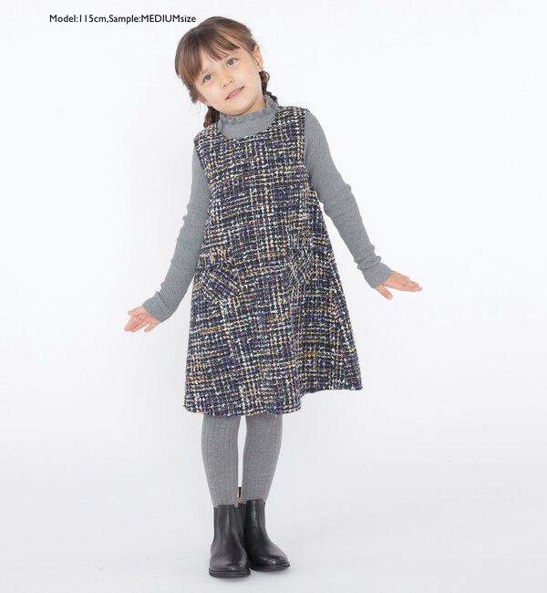 SHIPS KIDS「SHIPS KIDS:100～125cm /〈手洗い可能〉リブ フリル タートルネック ニット」|ニット・セーター|