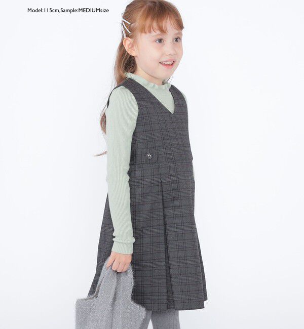 SHIPS KIDS「SHIPS KIDS:100～125cm /〈手洗い可能〉リブ フリル タートルネック ニット」|ニット・セーター|