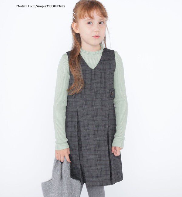 SHIPS KIDS「SHIPS KIDS:100～125cm /〈手洗い可能〉リブ フリル タートルネック ニット」|ニット・セーター|