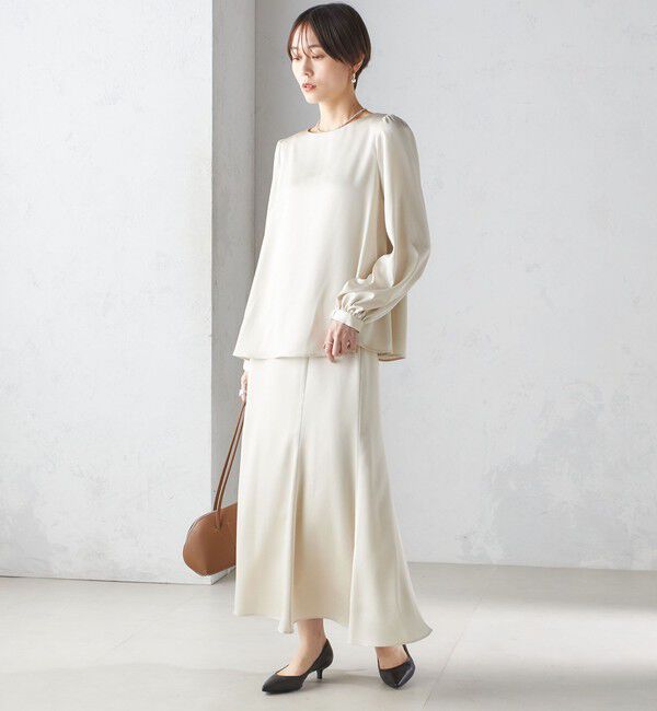 SHIPS for women「【SHIPS別注】troisiemeCHACO:〈手洗い可能〉サテン リボン ブラウス（セレモニー対応可）」|シャツ・ブラウス|