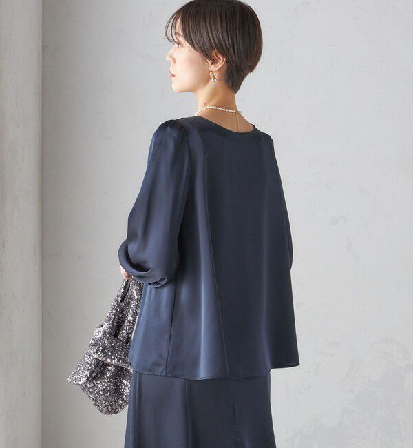 SHIPS for women「【SHIPS別注】troisiemeCHACO:〈手洗い可能〉サテン リボン ブラウス（セレモニー対応可）」|シャツ・ブラウス|