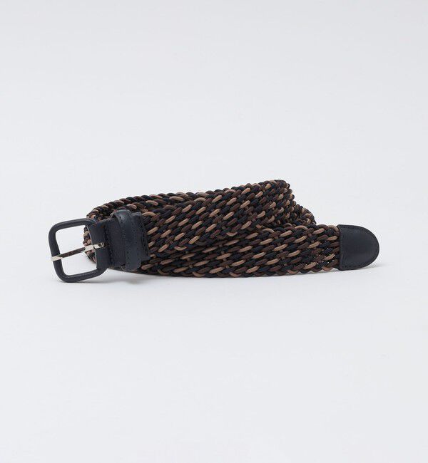SHIPS「【SHIPS別注】 L&rsquo;AIGLON: 手編み メランジ メッシュ ベルト」|ベルト|ネイビー
