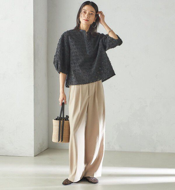 SHIPS for women「〈手洗い可能〉Asami 麻調合繊 2タック ワイドパンツ」|その他|