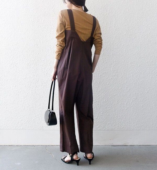 SHIPS any「SHIPS any:〈洗濯機可能〉リネン ミックス タック ワイド サロペット」|オールインワン|