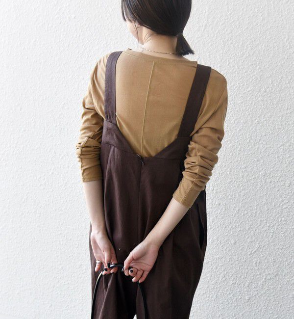 SHIPS any「SHIPS any:〈洗濯機可能〉リネン ミックス タック ワイド サロペット」|オールインワン|