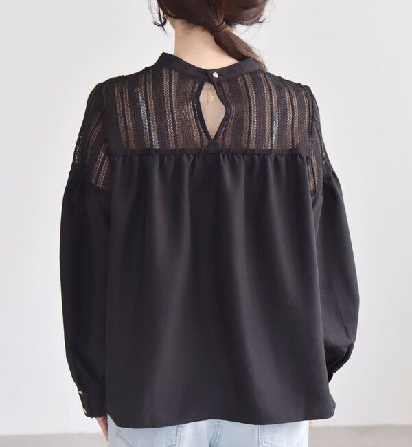 quaranciel「quaranciel:〈手洗い可能〉ラッセル レース フィブリル ブラウス」|シャツ・ブラウス|