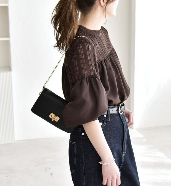 quaranciel「quaranciel:〈手洗い可能〉ラッセル レース フィブリル ブラウス」|シャツ・ブラウス|