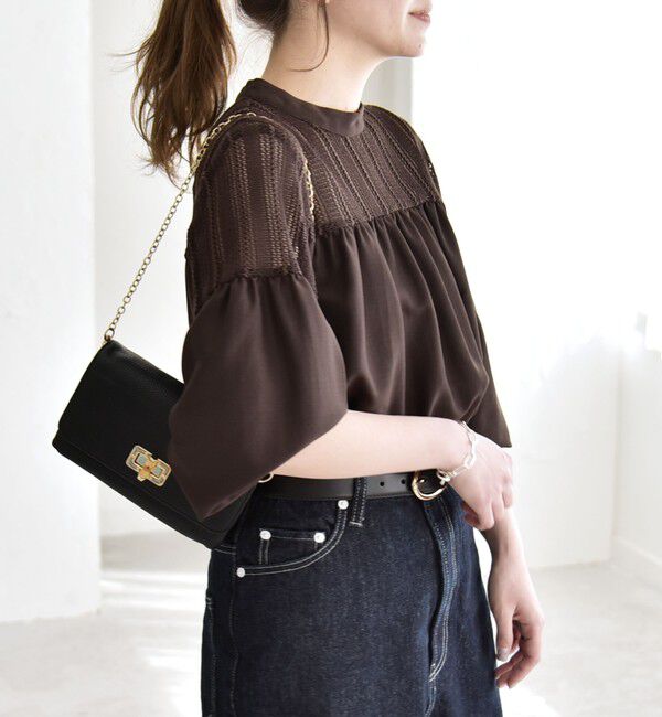 quaranciel「quaranciel:〈手洗い可能〉ラッセル レース フィブリル ブラウス」|シャツ・ブラウス|