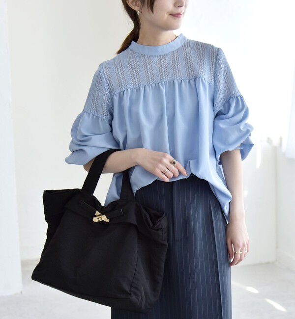 quaranciel「quaranciel:〈手洗い可能〉ラッセル レース フィブリル ブラウス」|シャツ・ブラウス|