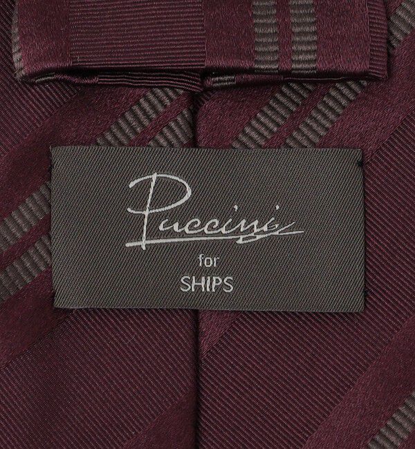 SHIPS「Puccini: シルク サテン レップ ストライプ タイ」|ネクタイ・蝶ネクタイ|
