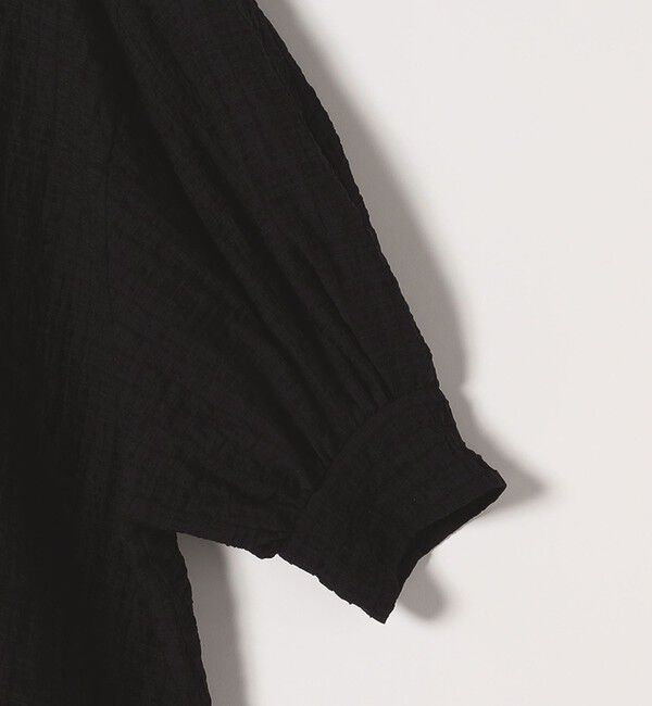 quaranciel「quaranciel :〈洗濯機可能〉シアー バンピー レギュラーカラー パフ シャツ ブラウス」|シャツ・ブラウス|