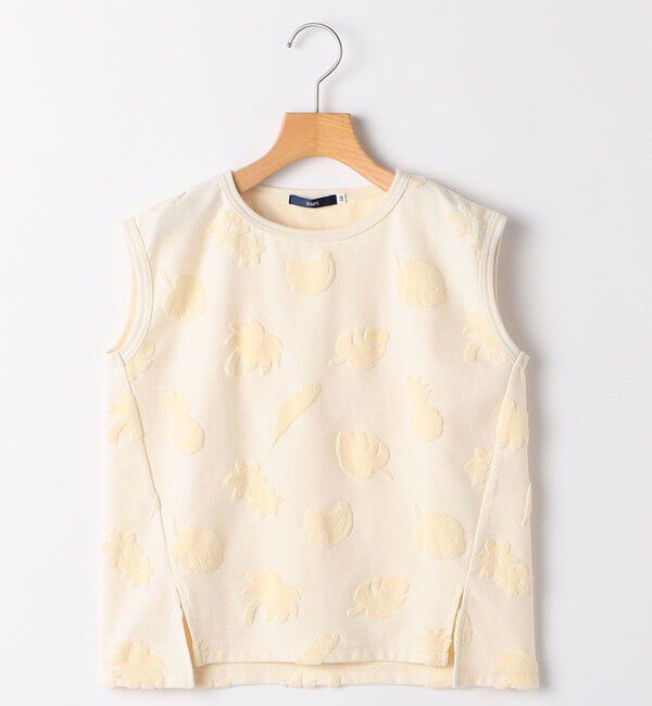 SHIPS KIDS「SHIPS KIDS:140cm～150cm / パイル ジャカード ノースリーブ TEE」|タンクトップ|オフホワイト