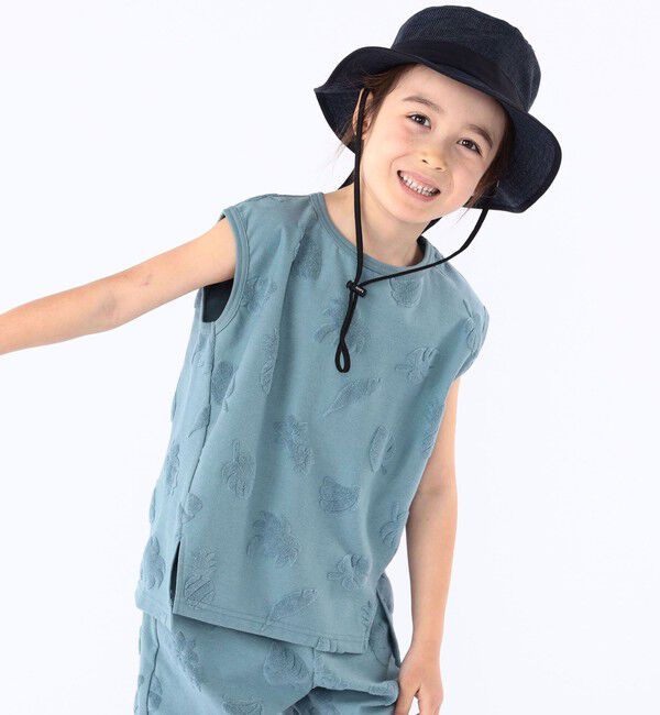 SHIPS KIDS「SHIPS KIDS:100cm～130cm / パイル ジャカード ノースリーブ TEE」|タンクトップ|