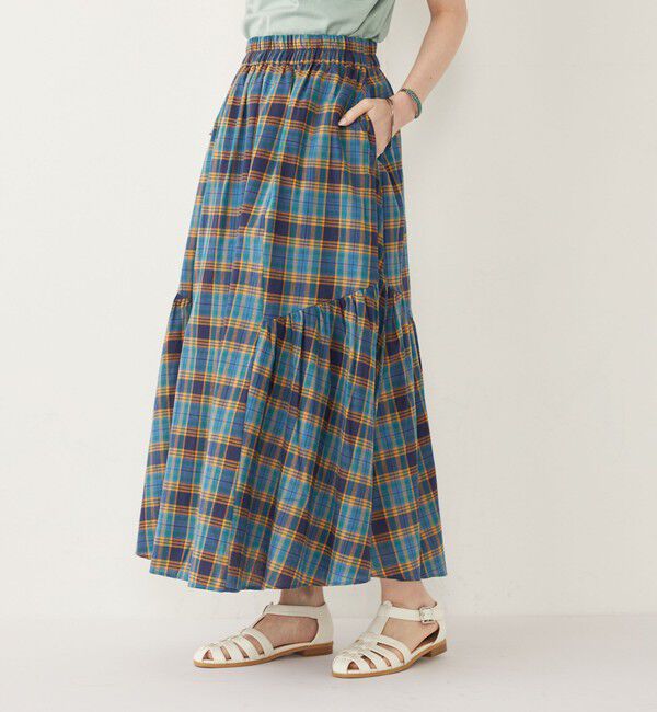 SHIPS Colors 「SHIPS Colors:〈手洗い可能〉マドラスチェック ギャザー スカート◇」|スカート|