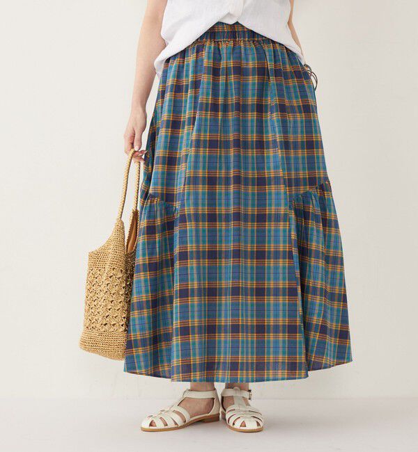 SHIPS Colors 「SHIPS Colors:〈手洗い可能〉マドラスチェック ギャザー スカート◇」|スカート|