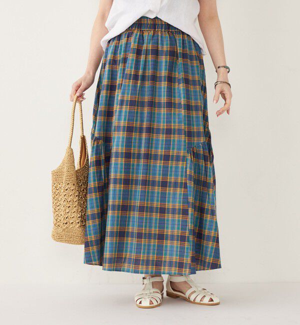 SHIPS Colors 「SHIPS Colors:〈手洗い可能〉マドラスチェック ギャザー スカート◇」|スカート|