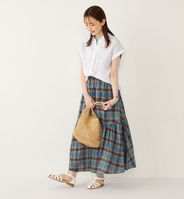 SHIPS Colors 「SHIPS Colors:〈手洗い可能〉マドラスチェック ギャザー スカート◇」|スカート|