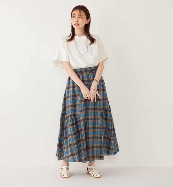 SHIPS Colors 「SHIPS Colors:〈手洗い可能〉マドラスチェック ギャザー スカート◇」|スカート|