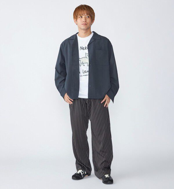 SHIPS「City Ambient Products: オープンカラー 楊柳 ソリッド ロングスリーブ シャツ」|シャツ・ブラウス|