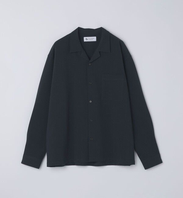 SHIPS「City Ambient Products: オープンカラー 楊柳 ソリッド ロングスリーブ シャツ」|シャツ・ブラウス|