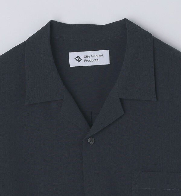 SHIPS「City Ambient Products: オープンカラー 楊柳 ソリッド ロングスリーブ シャツ」|シャツ・ブラウス|