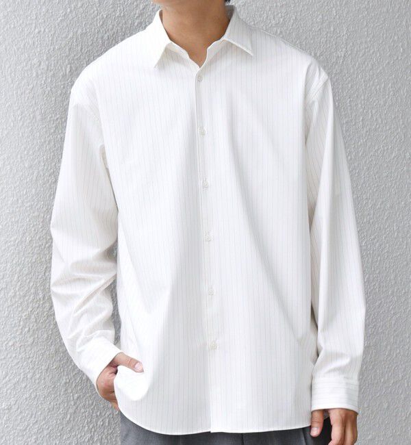 SHIPS any「SHIPS any: LIM BLESS ソリッド/ストライプ レギュラーカラー シャツ(セットアップ対応)◇」|シャツ・ブラウス|