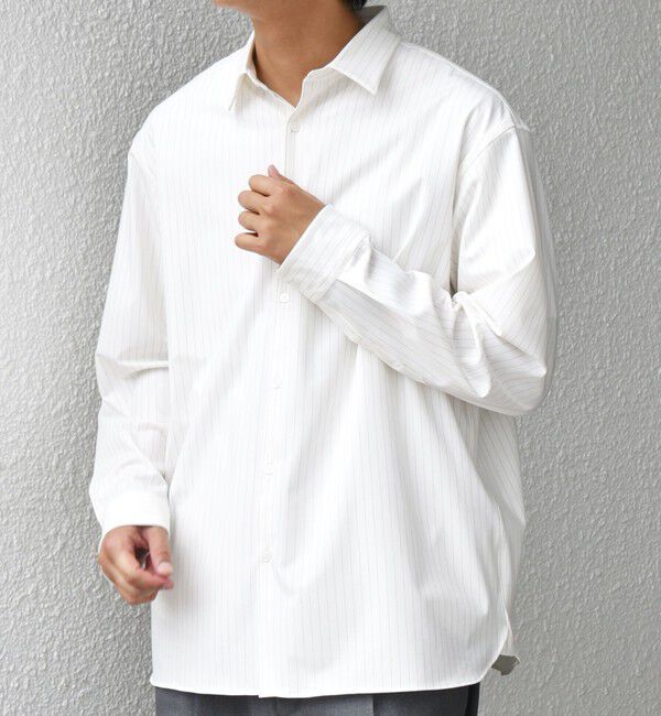 SHIPS any「SHIPS any: LIM BLESS ソリッド/ストライプ レギュラーカラー シャツ(セットアップ対応)◇」|シャツ・ブラウス|