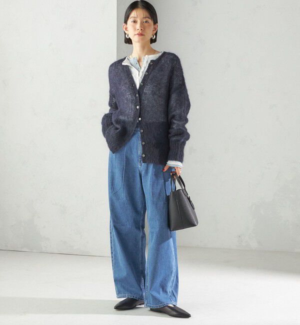SHIPS for women「〈洗濯機可能〉2タック カーブ デニム パンツ」|デニム|