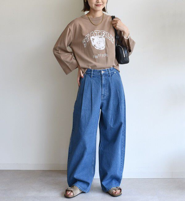 SHIPS for women「〈洗濯機可能〉2タック カーブ デニム パンツ」|デニム|