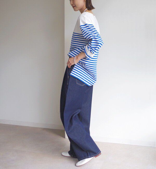 SHIPS for women「〈洗濯機可能〉2タック カーブ デニム パンツ」|デニム|