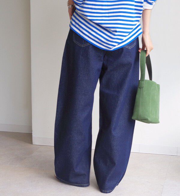 SHIPS for women「〈洗濯機可能〉2タック カーブ デニム パンツ」|デニム|