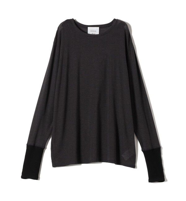 SHIPS for women「assiette:カシミヤ シルク ボーダー カットソー」|Tシャツ・カットソー|ダークグレー