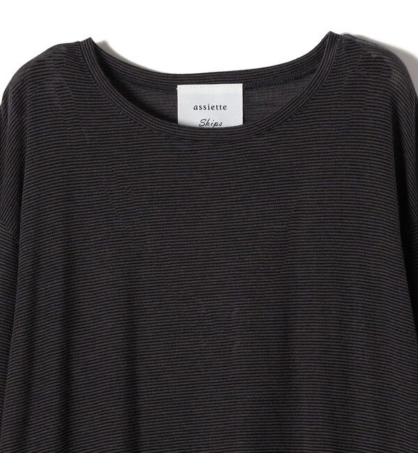 SHIPS for women「assiette:カシミヤ シルク ボーダー カットソー」|Tシャツ・カットソー|
