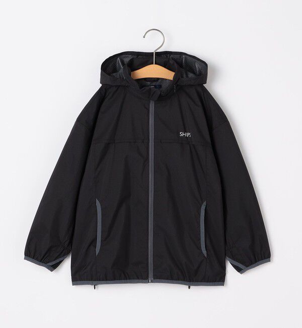 SHIPS KIDS「SHIPS KIDS:140～160cm /〈撥水/洗濯機可能〉ジップアップ パーカ」|ブルゾン・スタジャン|ブラック