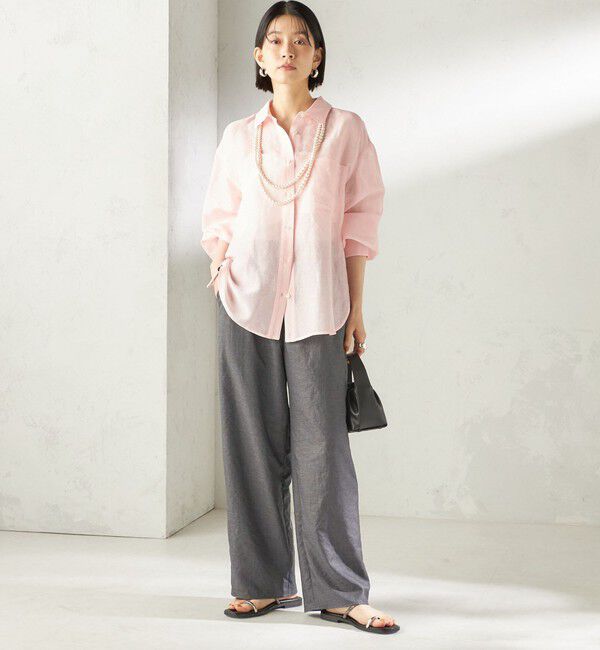 SHIPS for women「《一部追加予約》〈手洗い可能〉IMPERIAL LINEN 混 オーバー サイズ シャツ」|シャツ・ブラウス|