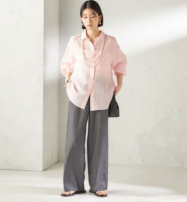 SHIPS for women「《一部追加予約》〈手洗い可能〉IMPERIAL LINEN 混 オーバー サイズ シャツ」|シャツ・ブラウス|