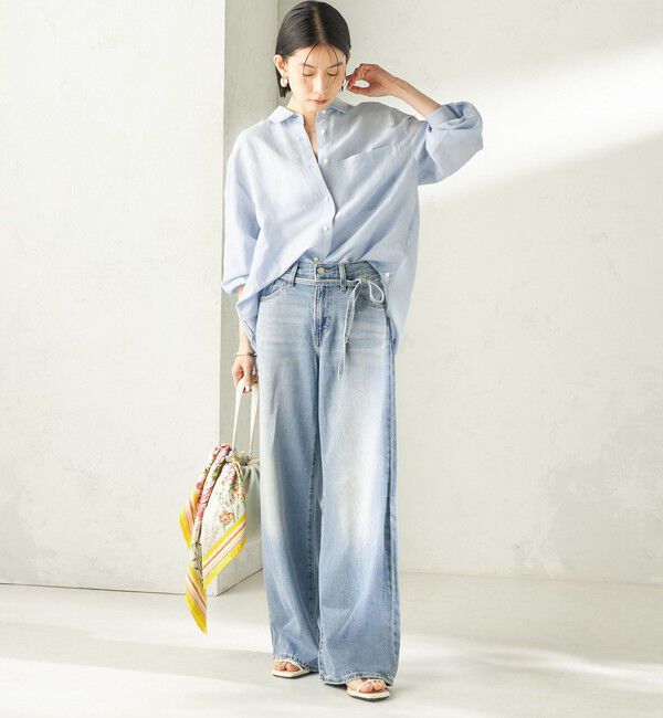 SHIPS for women「《一部追加予約》〈手洗い可能〉IMPERIAL LINEN 混 オーバー サイズ シャツ」|シャツ・ブラウス|