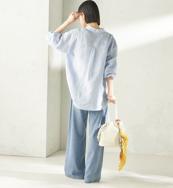 SHIPS for women「《一部追加予約》〈手洗い可能〉IMPERIAL LINEN 混 オーバー サイズ シャツ」|シャツ・ブラウス|