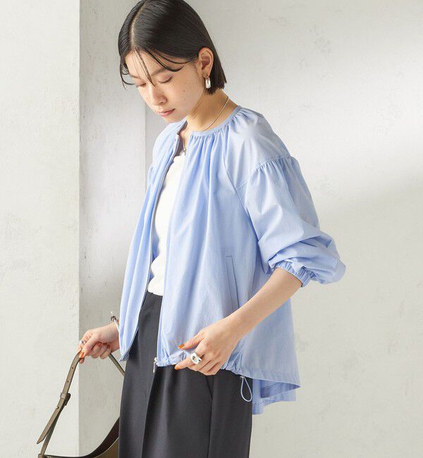 SHIPS for women「〈接触冷感 / 撥水加工〉TEXBRID(R) タフタ ギャザー 羽織 ブルゾン」|ブルゾン・スタジャン|