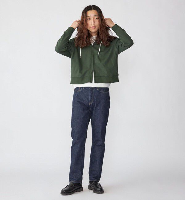 SHIPS「【WEB限定】SHIPS: クロップド ワイド ワンポイント ロゴ ジップアップ フーディー」|パーカー|